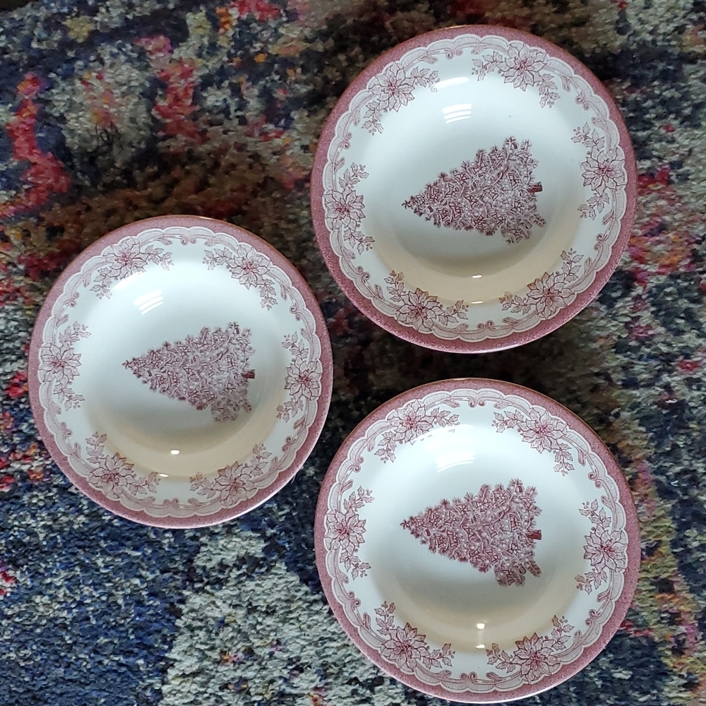 Staffordshire Engravings Yuletide Soup salad Bowl / Set of 3